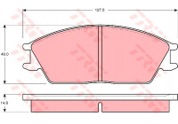 Kit de plaquettes de frein, frein à disque GDB373 TRW