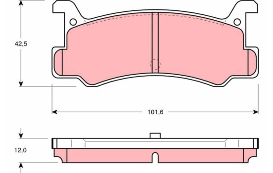 Kit de plaquettes de frein, frein à disque GDB375 TRW, Image 2