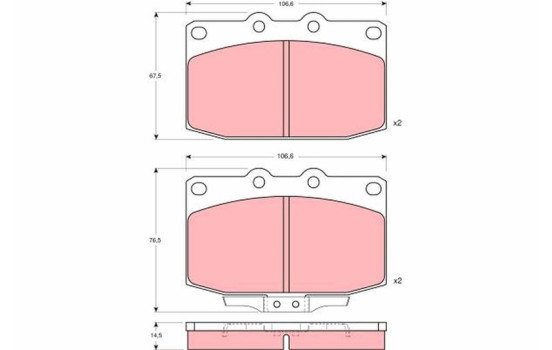 Kit de plaquettes de frein, frein à disque GDB377 TRW