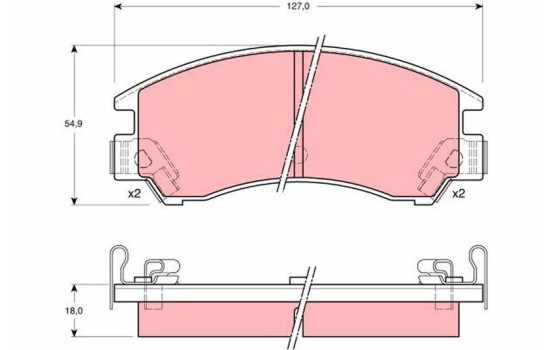 Kit de plaquettes de frein, frein à disque GDB380 TRW, Image 2