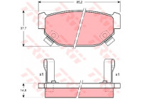 Kit de plaquettes de frein, frein à disque GDB381 TRW