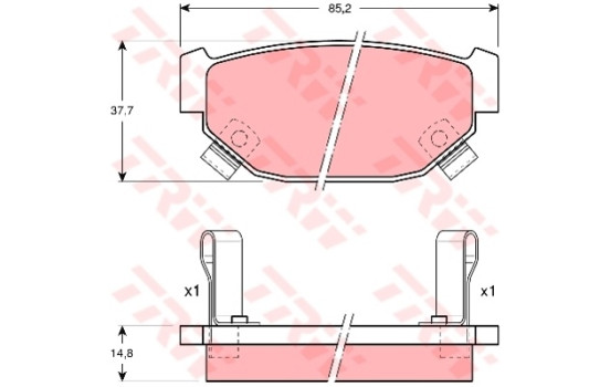 Kit de plaquettes de frein, frein à disque GDB381 TRW