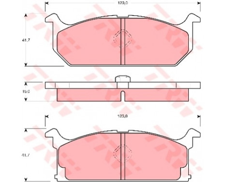 Kit de plaquettes de frein, frein à disque GDB382 TRW