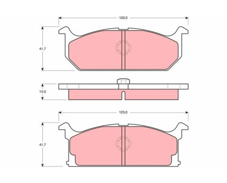 Kit de plaquettes de frein, frein à disque GDB382 TRW, Image 2