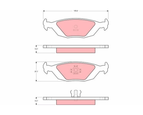 Kit de plaquettes de frein, frein à disque GDB392 TRW, Image 2