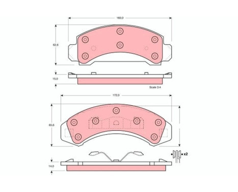 Kit de plaquettes de frein, frein à disque GDB4013 TRW