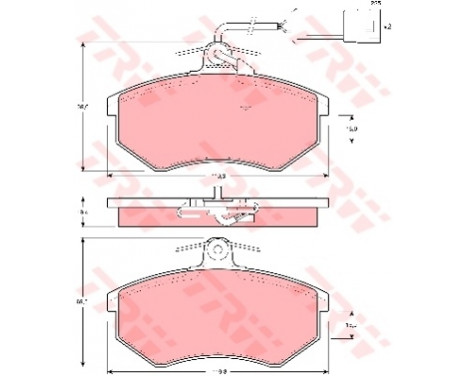 Kit de plaquettes de frein, frein à disque GDB404 TRW