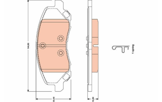 Kit de plaquettes de frein, frein à disque GDB4141 TRW, Image 2