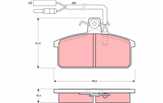 Kit de plaquettes de frein, frein à disque GDB417 TRW