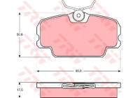 Kit de plaquettes de frein, frein à disque GDB434 TRW