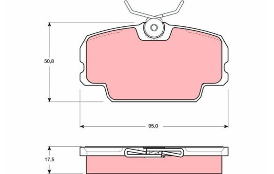 Kit de plaquettes de frein, frein à disque GDB434 TRW, Image 2