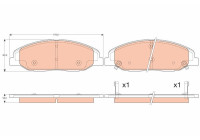 Kit de plaquettes de frein, frein à disque GDB4457 TRW