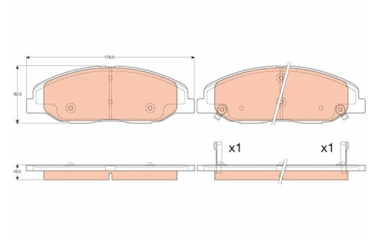 Kit de plaquettes de frein, frein à disque GDB4457 TRW