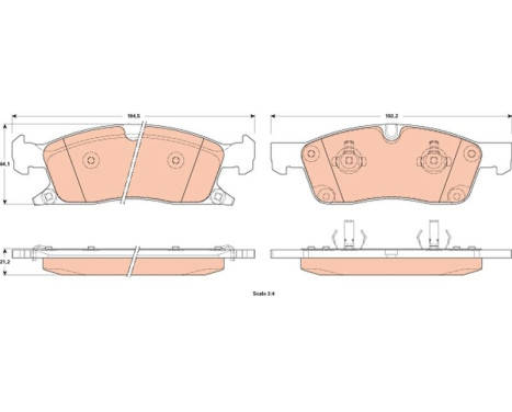 Kit de plaquettes de frein, frein à disque GDB4604 TRW, Image 2