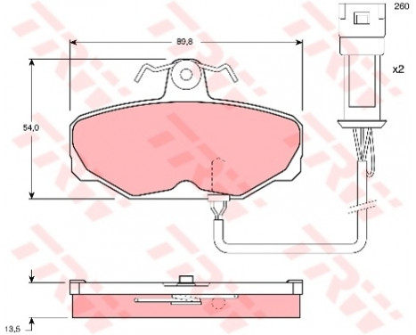 Kit de plaquettes de frein, frein à disque GDB471 TRW