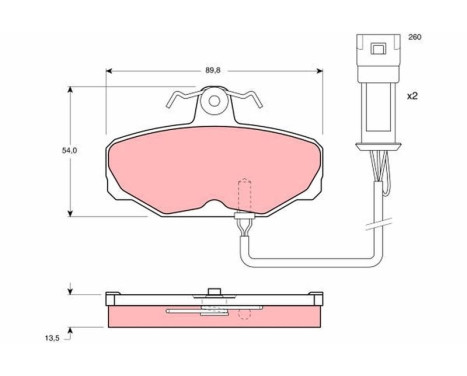 Kit de plaquettes de frein, frein à disque GDB471 TRW, Image 2