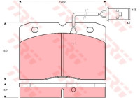 Kit de plaquettes de frein, frein à disque GDB478 TRW