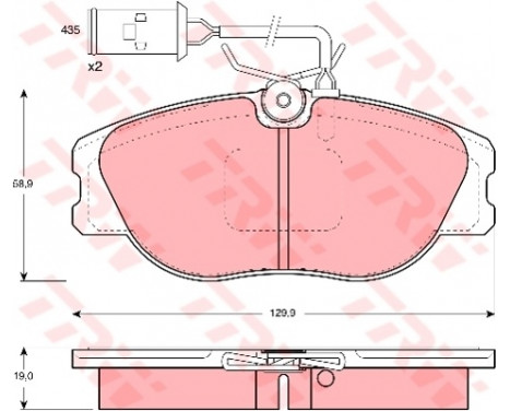 Kit de plaquettes de frein, frein à disque GDB483 TRW