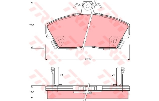 Kit de plaquettes de frein, frein à disque GDB497 TRW
