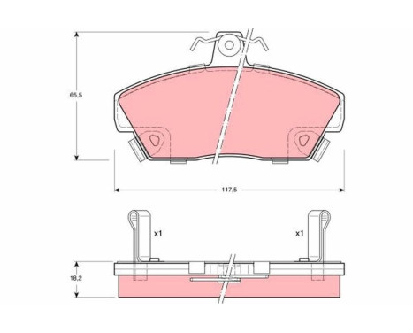 Kit de plaquettes de frein, frein à disque GDB497 TRW, Image 2