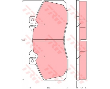 Kit de plaquettes de frein, frein à disque GDB5050 TRW, Image 2