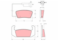 Kit de plaquettes de frein, frein à disque GDB555 TRW