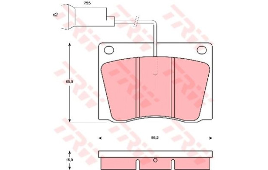 Kit de plaquettes de frein, frein à disque GDB569 TRW