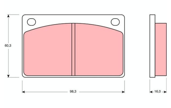 Kit de plaquettes de frein, frein à disque GDB576 TRW, Image 2
