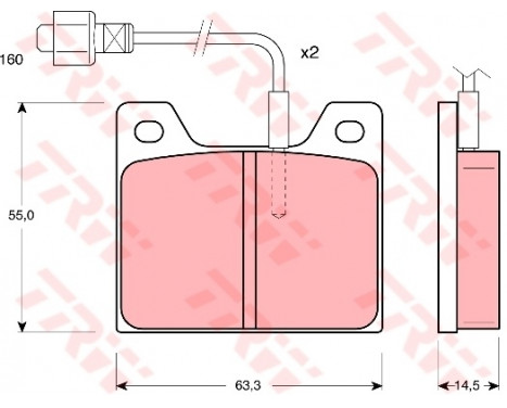 Kit de plaquettes de frein, frein à disque GDB627 TRW