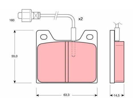 Kit de plaquettes de frein, frein à disque GDB627 TRW, Image 2