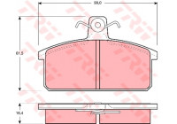 Kit de plaquettes de frein, frein à disque GDB657 TRW