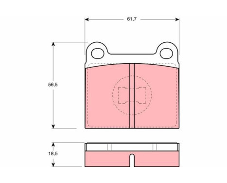 Kit de plaquettes de frein, frein à disque GDB663 TRW, Image 2