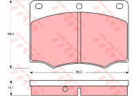 Kit de plaquettes de frein, frein à disque GDB674 TRW
