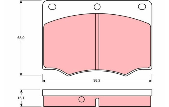 Kit de plaquettes de frein, frein à disque GDB674 TRW, Image 2