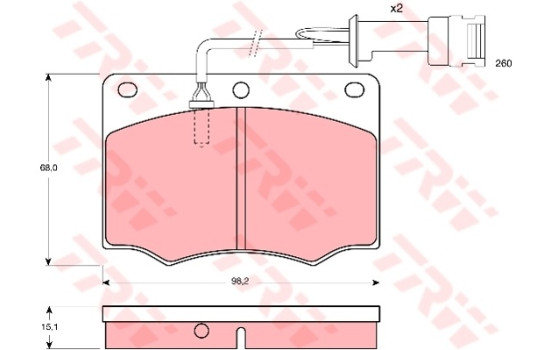 Kit de plaquettes de frein, frein à disque GDB691 TRW