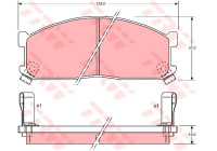 Kit de plaquettes de frein, frein à disque GDB737 TRW