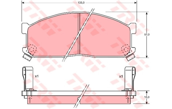 Kit de plaquettes de frein, frein à disque GDB737 TRW