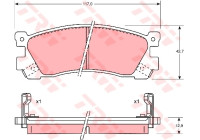Kit de plaquettes de frein, frein à disque GDB746 TRW