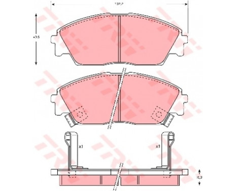 Kit de plaquettes de frein, frein à disque GDB763 TRW