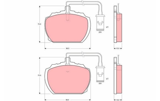 Kit de plaquettes de frein, frein à disque GDB783 TRW, Image 2
