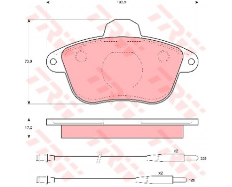 Kit de plaquettes de frein, frein à disque GDB796 TRW