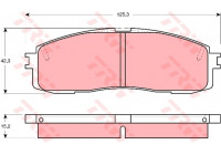 Kit de plaquettes de frein, frein à disque GDB872 TRW