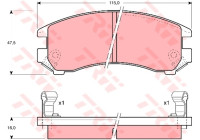 Kit de plaquettes de frein, frein à disque GDB882 TRW