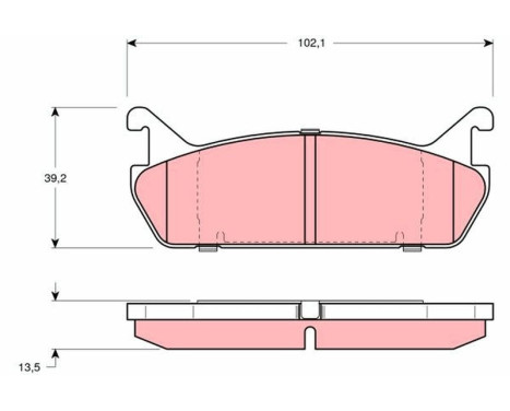 Kit de plaquettes de frein, frein à disque GDB887 TRW, Image 2