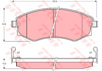 Kit de plaquettes de frein, frein à disque GDB895 TRW