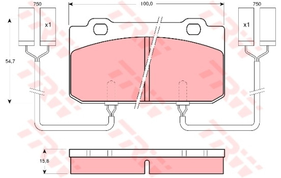 Kit de plaquettes de frein, frein à disque GDB902 TRW