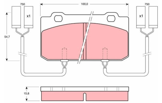 Kit de plaquettes de frein, frein à disque GDB902 TRW, Image 2