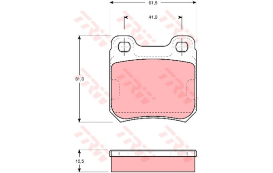 Kit de plaquettes de frein, frein à disque GDB914 TRW
