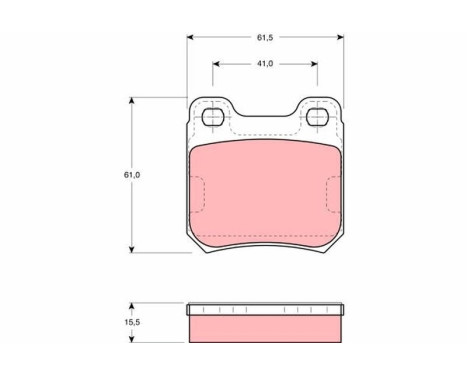 Kit de plaquettes de frein, frein à disque GDB914 TRW, Image 2