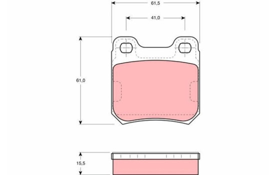 Kit de plaquettes de frein, frein à disque GDB914 TRW, Image 2